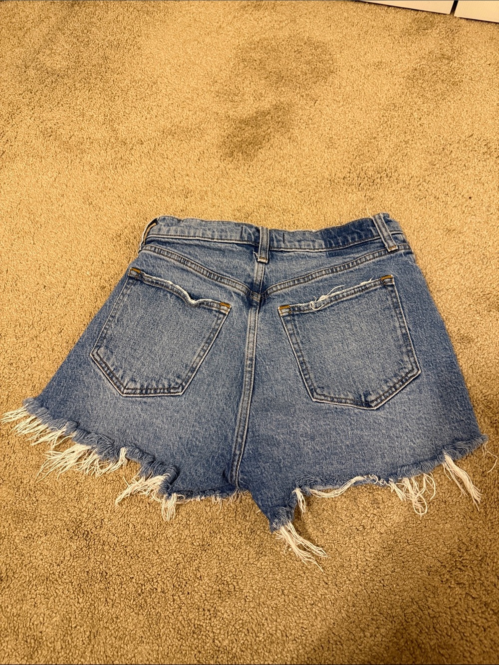 Abercrombie & Fitch Distressed Denim Cutoff Shorts - Blue - Picture 2 of 2